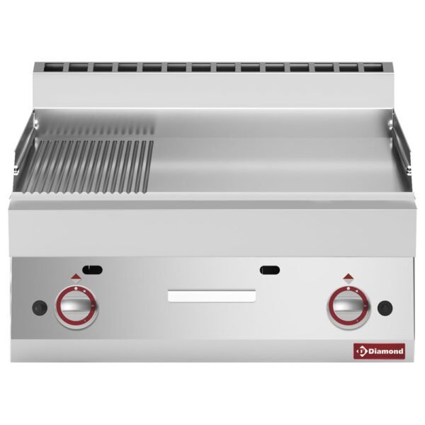 Plaque de cuisson gaz 2/3 lisse et 1/3 rainurée -Top-   (G65/PM7T-N)