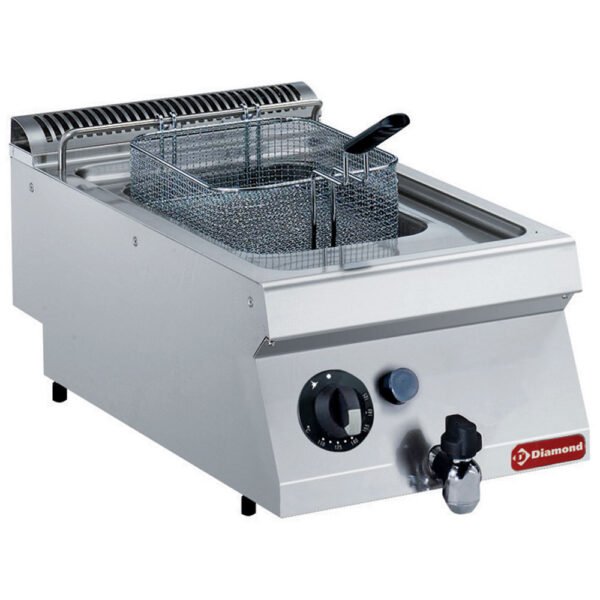 Friteuse gaz, cuve en "Y" 7 litres, brûleurs extérieurs -TOP- (G17/F74T-N)