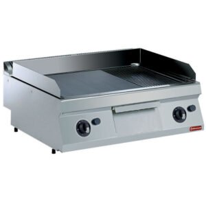 Plaque cuisson gaz, 2/3 lisse et 1/3 rainurée -TOP- (G17/PM8T-NE)