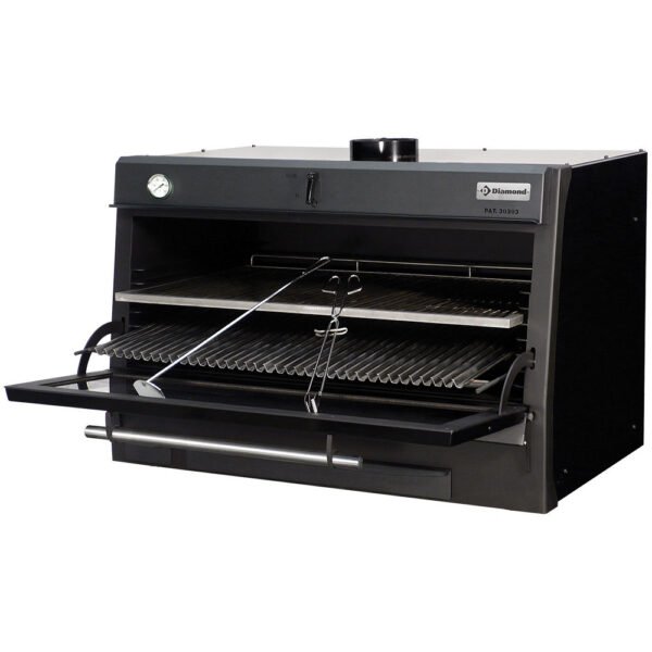 Four-BBQ à charbon, GN 2/1 + GN1/1 (150 Kg/h)/Noir (CBQ-120/BK)