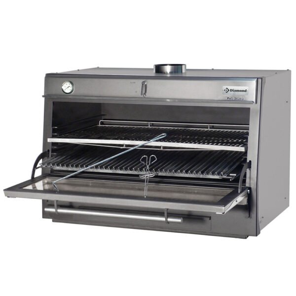Four-BBQ à charbon, GN 2/1 + GN1/1 (150 Kg/h)/Inox (CBQ-120/SS)