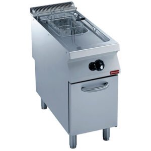 Friteuse gaz 1 cuve "Y" 15 litres, brûleurs extérieurs, sur meuble (G22/F15A4-N)