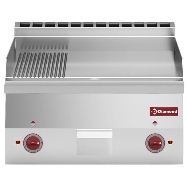 Plaque de cuisson électrique, 2/3 lisse et 1/3 nervurée -Top- (E60/PM6T-N)