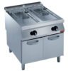Friteuse gaz 2 cuves "Y" 15 litres, brûleurs extérieurs, sur meuble (G22/F30A8-N)