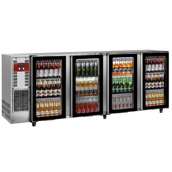 Refroidisseur de bouteilles, acier inox, 4 portes vitrées, 783 Lt. (TAVX/4G-R2)