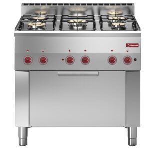 Fourneau 5 feux gaz et four convection électrique GN 1/1 (G60/5BFEV9-N)
