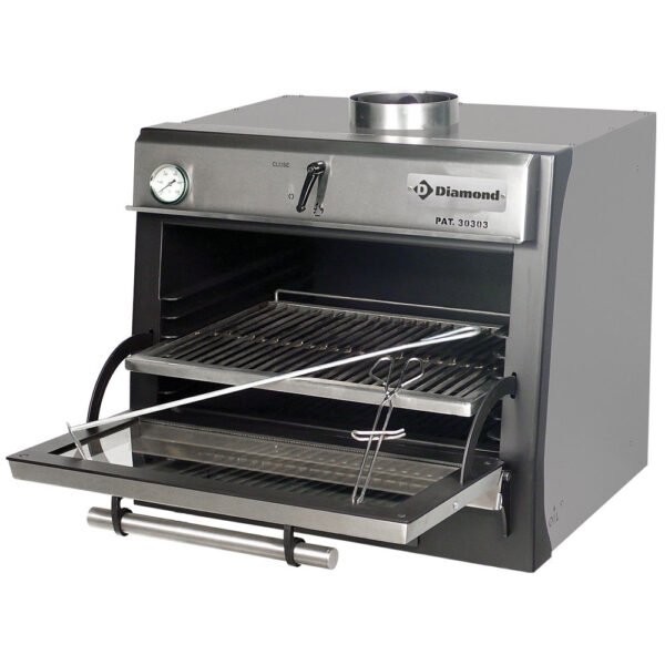 Four-BBQ à charbon, GN 1/1 (60 Kg/h)/Inox (CBQ-060/SS)