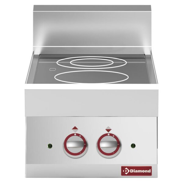 Cuisinière électrique vitro-céramique 2 foyers -top- "Alpha 650" (E65/2VC4T-230V/3-N)