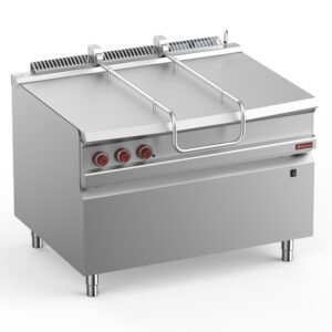 Sauteuse basculante gaz, cuve inox 120 lit. sur meuble (G9/BRI12-N)