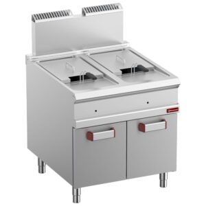 Friteuse gaz 2 cuve 18 lit. (2x 18 kW) sur meuble fermé (G9/F36A8-N)