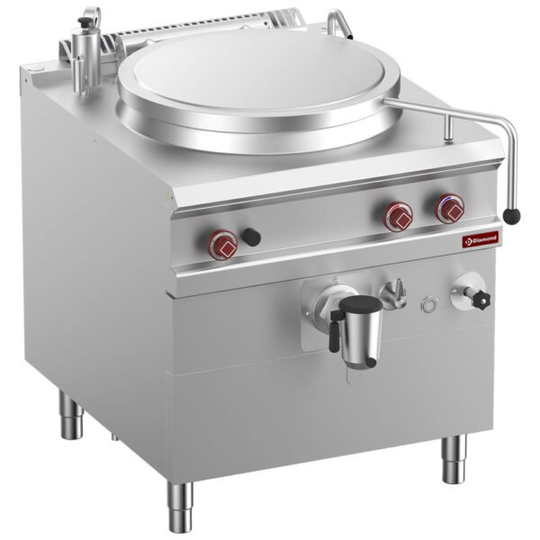 Marmite gaz, cuve 100 lit. chauffage indirect, sur meuble (G9/M10I8-N)