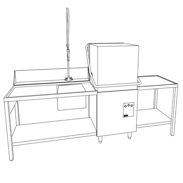 Lave-vaisselle à capot, panier 500x500 mm "Full Hygiene", avec adoucisseur continu (DXE8/6-AC) – Image 2
