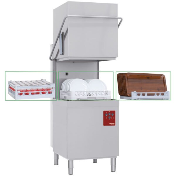 Lave-vaisselle à capot, panier 500x500 mm "Full Hygiene", avec adoucisseur continu (DXE8/6-AC) – Image 3