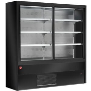 Murale réfrigéré, ventilé, avec portes coulissantes en verres - NOIR (PD10/B5-R2)
