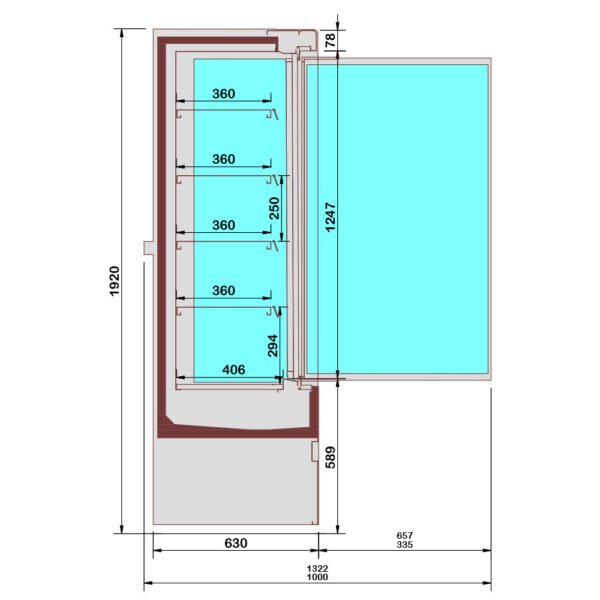 Meuble mural réfrigéré, libre-service, portes battantes - FULL BLACK (LML15-F5) – Image 2