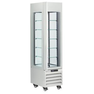 Vitrine "FULL vitrée" 260 Lt., 5 niveaux en verre, ventilée - PASTRY - BLANC (MAX/305-PW)