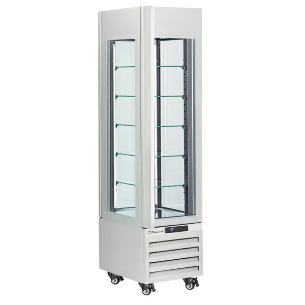 Vitrine "FULL vitrée" 260 Lt., 5 niveaux en verre, ventilée - PASTRY - BLANC (MAX/305-PW)