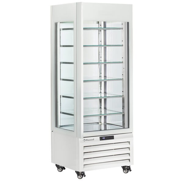 Vitrine "FULL vitrée" 440 Lt., 6 niveaux en verre, statique - ICE CREAM - BLANC (MAX/507-SW)