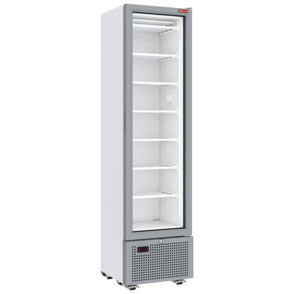 Vitrine ventilée négative vitrée 221 litres - 7 niveaux fixes - BLANCHE (SSN33-SW)