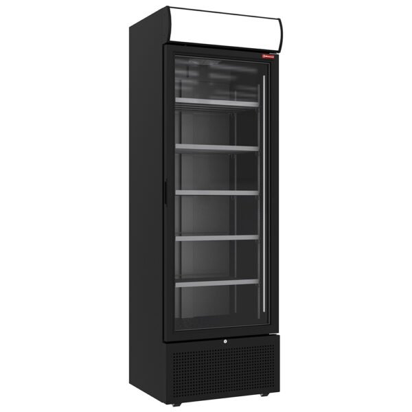Vitrine ventilée positive 494 litres NOIRE avec caisson lumineux (CLP52-SB)