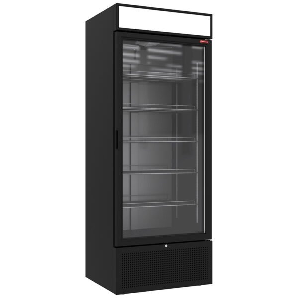 Vitrine ventilée positive 715 litres NOIRE avec caisson lumineux (CLP72-SB)