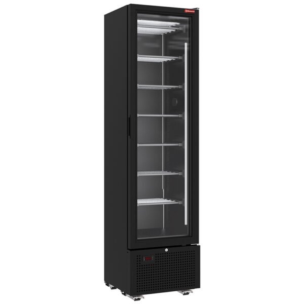Vitrine ventilée négative vitrée 221 litres - 7 niveaux fixes - NOIRE (SSN33-SB)
